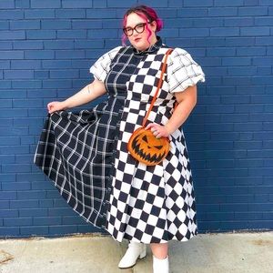 Plaid Puff Sleeve Dress Christopher John Rogers